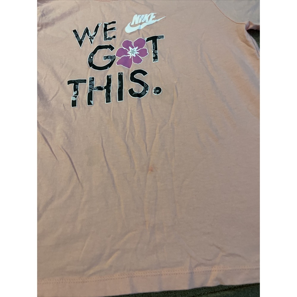 Nike Shirt Girls Medium Center Logo Short Sleeve The Nike Tee Running Gym (AH) - Picture 2 of 6